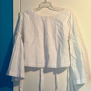 White Free People Top with Bell Sleeves
